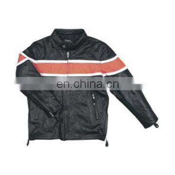 Orange Black Coat Leather Jacket Kids Size