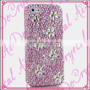 Aidocrystal 100% Diy Handmade Bling Diamond Hard Cover Pink Shining cell phone Case Cover