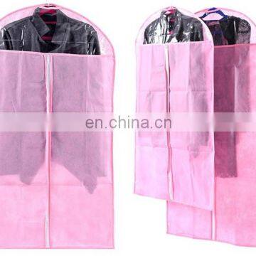 garment suit cover wholesale custom pink suit bag with clear window many colors bag available