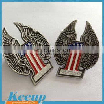 Free design custom metal pilot wings sword pin badge