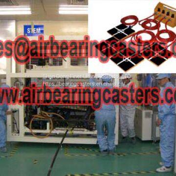 Air bearing and casters details with instruction