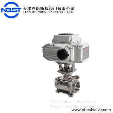 Medium Pressure PVC Electric Actuator 3 Way Ball Valve 1/2