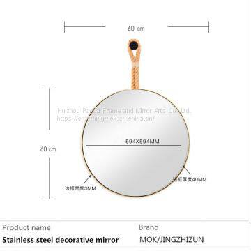 Fog Free Modern Large Round Wall Mirror Stainless Steel Frame Wall Hanging Mirror photo-5