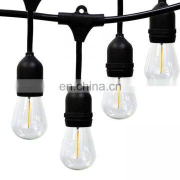 Whosale S14 string lights 48ft 15sockets for Christmas wedding party outdoor indoor decoration fairy light waterproof