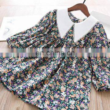 2020 New autumn girls children's floral print collar dress