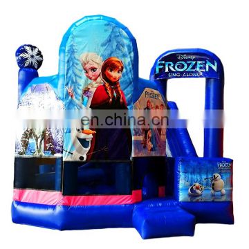 Ice and Snow World Inflatable jump and slide bouncer castle ,Inflatable printing cartoon bouncer  For Commercial