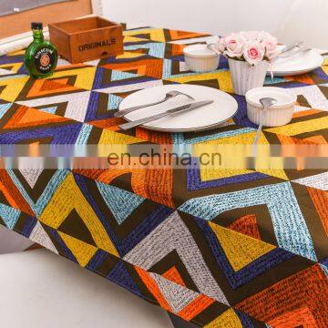 Colored Geometric Tablecloth Party Table Cloth Custom Design Cotton Table Cloth photo-4