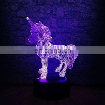 New Products Colorful 3d Illusion Night Light Bedroom Table Led Lamp