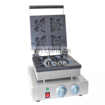 Animal Style Electric Butterfly Shaped Commercial Rectangle Liege Waffle Maker 220V Temperature Control Belhian Waffle Machine