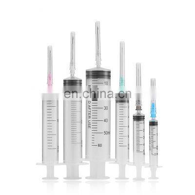 Chinese Supplier custom Size CE ISO OEM 1ml 2ml 3ml 5ml 10ml 20ml 50ml 60ml needle and syringe syringes disposable