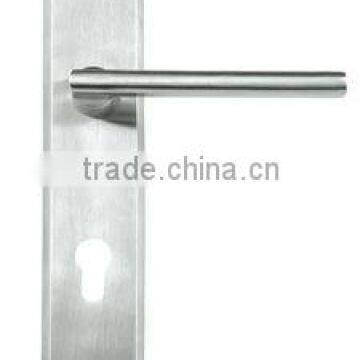 LH240-8:Solid Stainless Steel Lever Door Handle with Plate