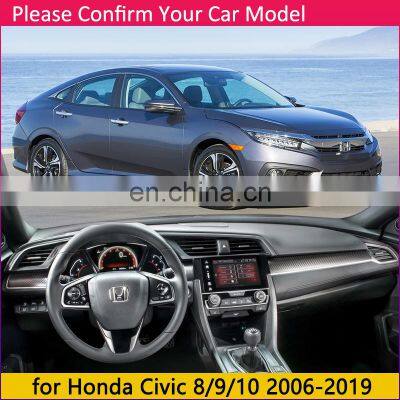 for Honda Civic 8 9 10 2006~2019 Anti-Slip Mat Dashboard Cover Pad Sunshade Dashmat Protect Car Carpet Accessories FB FK FA FD photo-2