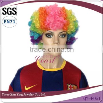 cheap short wholesale rainbow color small clown afro wigs