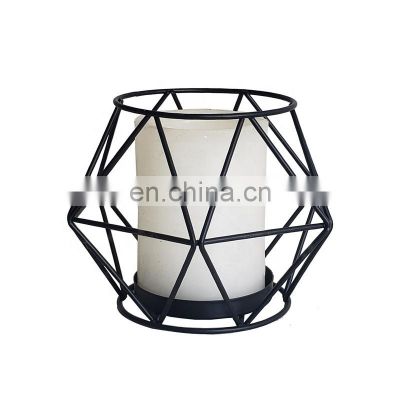 Customized Nordic Decorative Metal Hollow Out Black Candle Holders Articles Home Decor Gifts Candlestick Holder Lanterns