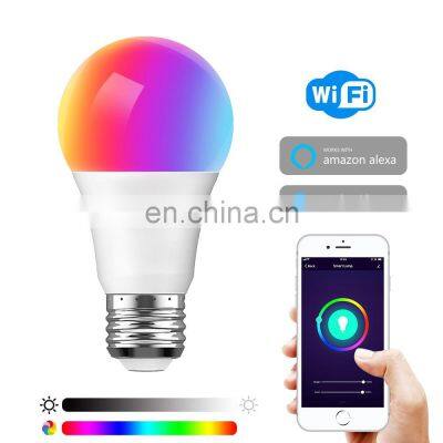 Smart home dimming and color matching RGBCW 9W smart bulb lamp