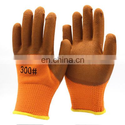 Comfortable Colorful Construction Three Quarter Latex Dip Coated Cotton Liner Safety Gloves