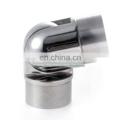 Good supplying 304 stainless steel stair railing flexible round tube corner connector for corner