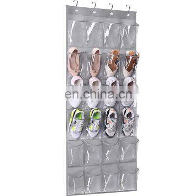 K&B over the door hanging shoe organizer 24 pockets large clear hanging shoe rack