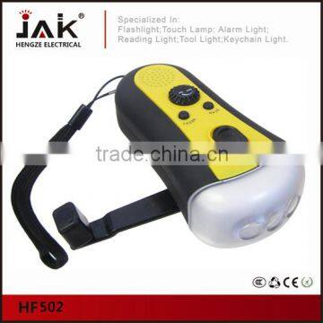 JAK HF502 3 LED Hand Crank Radio Flashlight