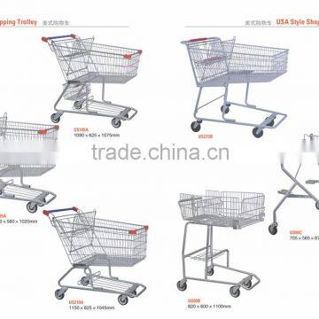 Asia Style Real Nice Shopping Carts Supermarket Holder Shopping Cart Zinc Plated Shopping Trolley photo-6