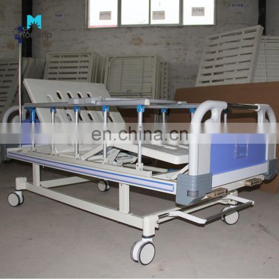 Nurse Panel Icu Multifunction 2 Function Manual Operated Abs Adjustable Treatment Hospital Bed With Foldable Side Rails