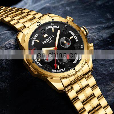 NIBOSI New Brand Quartz Watch Men Sport Watches Men Steel Band Military Clock Waterproof Gold Wrist Mens Watch Relogio Masculino photo-5