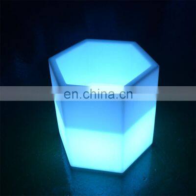 PE Plastic LED Ice Bucket Luminous Long Rectangle Buckets Light Color Changing Champagne Beer Red Wine Cooler Ice Pail