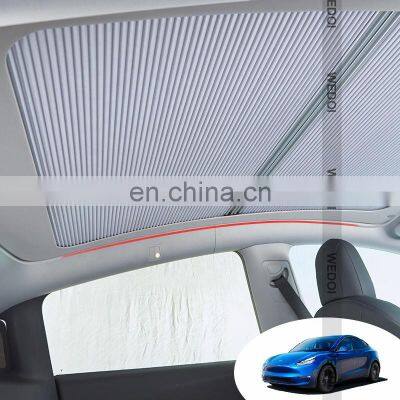 2022 New Roof Sunshade For Tesla  Model Y  Top Glass Roof Retractable Sunshade Car Window Visor  for Tesla Model Y Accessories