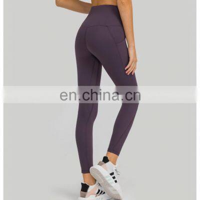 Ready To Ship New Women High Waist Fitness Wear Yoga Leggings With Side Pockets Custom Running Tight Gym Wear Pants photo-4