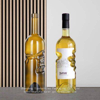 750ml 75cl Exquisite Design God Hand Shape Glass Bottle Gold Supplier SinoBottles Packaging photo-4