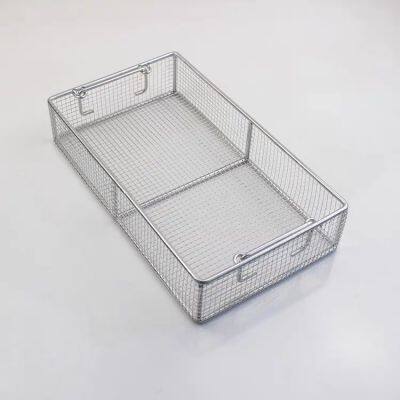 High Quality Wholesales Stainless Steel Woven Mesh Basket With Handle For Goods Storage photo-2