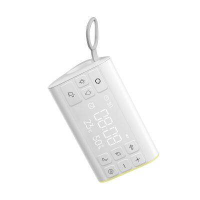 DC 5V 1800mah Antique Style Temperature Humidity LED Display Alarm Clock Wake up Light Radio White Noise Machine photo-2