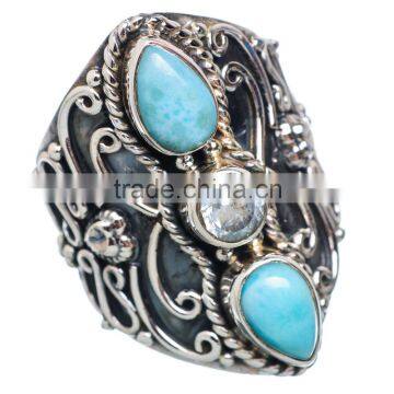 Rare Larimar 925 Sterling Silver Ring Ring,925 sterling silver jewelry wholesale,JEWELRY EXPORTER