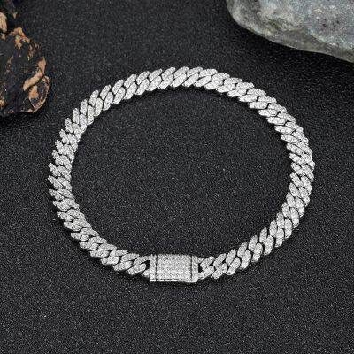 Bling Iced Out CZ Zircon Bracelet Hip Hop Personality Miami Cuban Link Charm Bracelet for Men Women