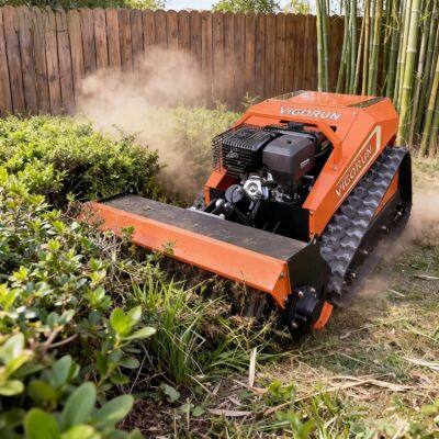 Цена завода Vigorun 12HP 800 мм гусеничный молотковый дистанционный газонокосилка с бензиновым двигателем, молотковый газонокосилка с сертификатом CE