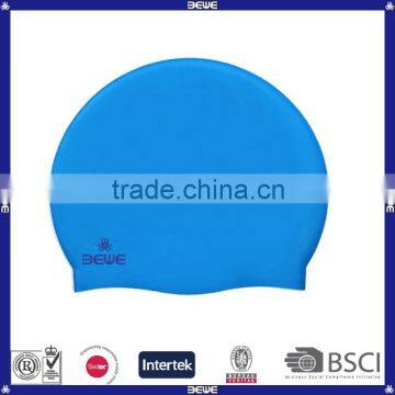 Waterproof High Quality Silicone Blue Swim Cap photo-4