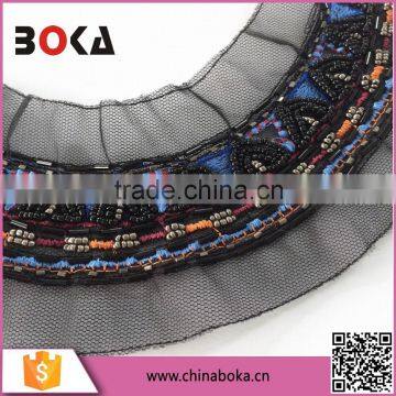 BOKA Vintage Plastic Beads Embroidery Necktrim Applique photo-2