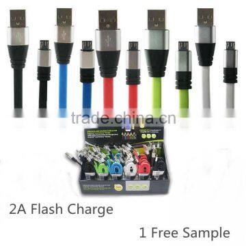 Flat 24AWG Micro USB Extension Cable With 2A Flash Charge photo-4