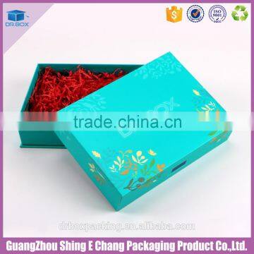 Laser silver logo pearl paper luxury packaging cosmetic box