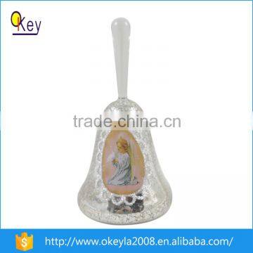 angel pattern christmas bell with led for christmas tree decoration