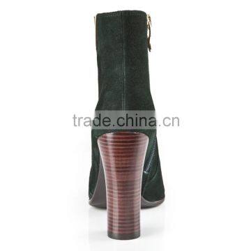 Fashionable American Women Wooden Heel Stiletto Boots Ladies photo-5