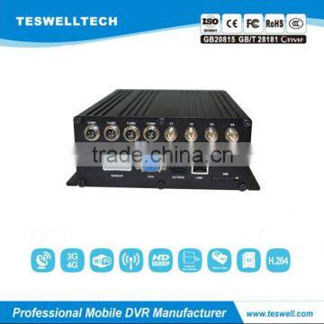 Teswell 4CH SDI 1080P Mobile DVR With GPS 3G WIFI Option for Police Car