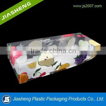 Rectangle shape clear plastic folding box with printing