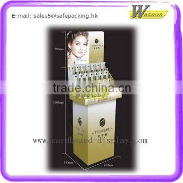 Supermarket Promotion Corrugated Paper Floor Cosmetic Display Bin