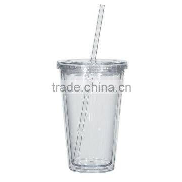 Personalized clear blank acrylic tumbler with straw manufacturers