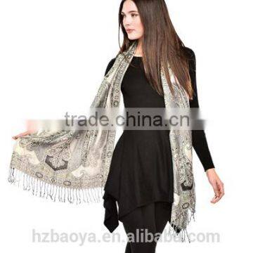 NEW fashion viscose jacquard scarf with lurex