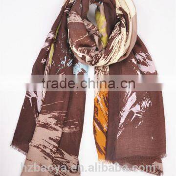 New design 100% polyester paint pattern print hijab scarf