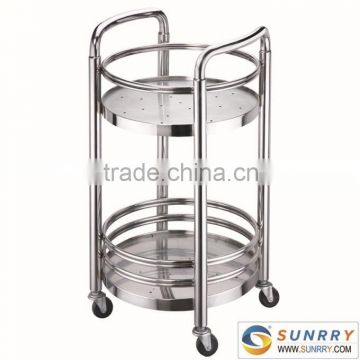 China Popular Mobile Dining Car For Sale And 2 Layers Push Cart Trolley