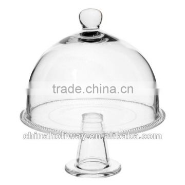 Aristo glass cake bell jar, pedestal cake dome glass