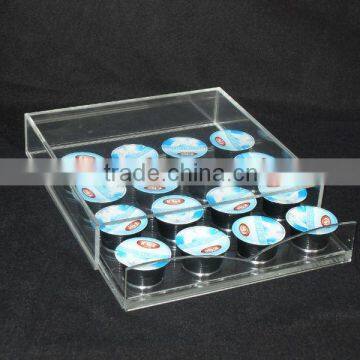 Acrylic coffee capsule display stand for cafe,restaurant,store,supermarket